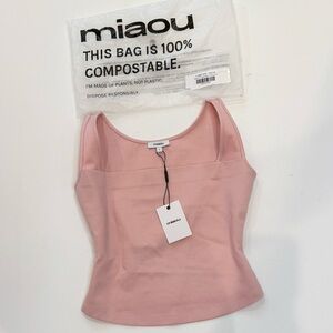 NWT S Miaou Blush Pink Willa corset tank Top